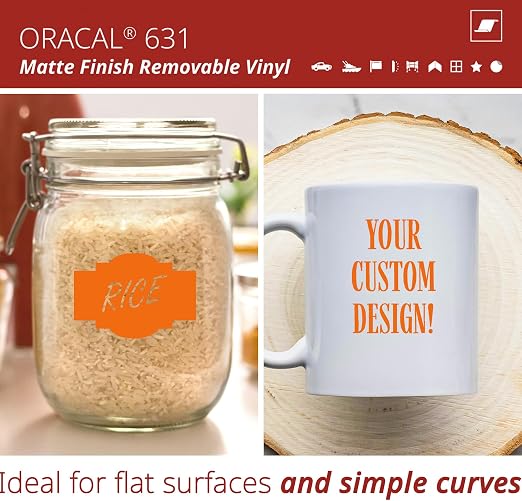 ORACAL 631 Matte Light Orange Vinyl Durable Roll Easy to Weed Permanent - Image 2