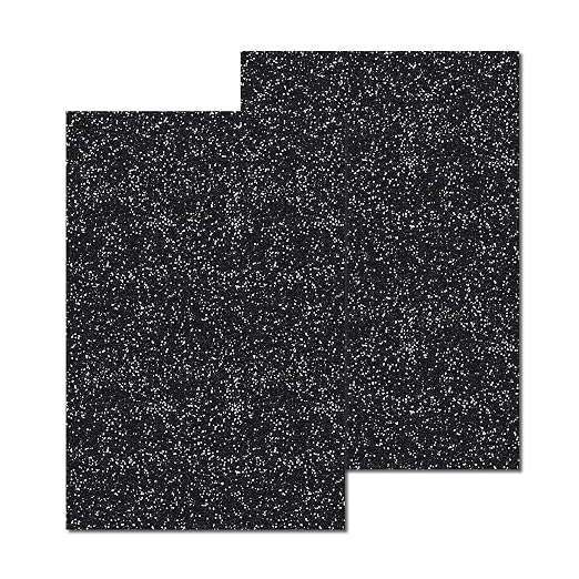 2 Pack 8'' x 12'' Glitter Black Acrylic Sheet, 3mm Thick Acrylic Plexiglass by Unknown