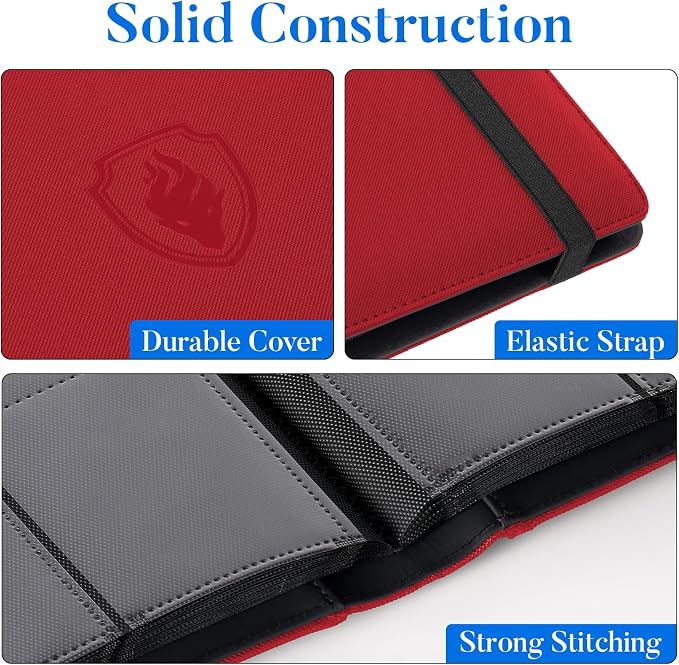 Premium 9 Pocket Card Binder for 540 Cards, Fabmaker PU Cover Trading Card - Image 2
