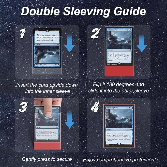 400 Pack Card Sleeves, 200 Matte Red Trading Card Sleeve and 200 Inner Sleeves - Image 4