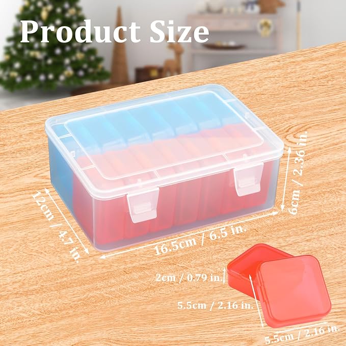 Mathtoxyz Small Bead Organizers, 15 Pieces Plastic Storage Cases Mini Clear - Image 2