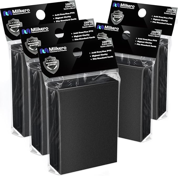 500 Counts Black Card Sleeves, Matte Card Sleeve Deck Card Protectors, Trading by Mlikero