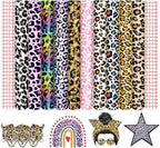 Tintnut Rainbow Leopard Permanent Vinyl 12x10in 10 Sheets Adhesive Vinyl | by Tintnut