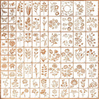80Pcs Stencils for Painting, Stencils for Crafts Reusable Flower Wall Stencils by WSICSE