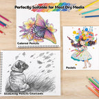 12 Pack Sketch Books, 9 x 12 Inch Sketchbook, 68lb/100gsm Spiral Bound Sketch - Image 5