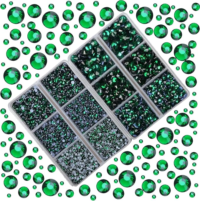 10000Pcs 2-Boxes Mixed Size Hot Fix Round Crystals Gems Glass Stones Hotfix - Image 2