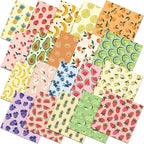 HunnmingRe 20 Pcs 10''x10'' Summer Fruit Quilting Fabric Square Lemon - Image 7