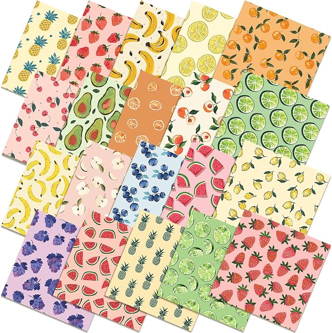 HunnmingRe 20 Pcs 10''x10'' Summer Fruit Quilting Fabric Square Lemon - Image 7