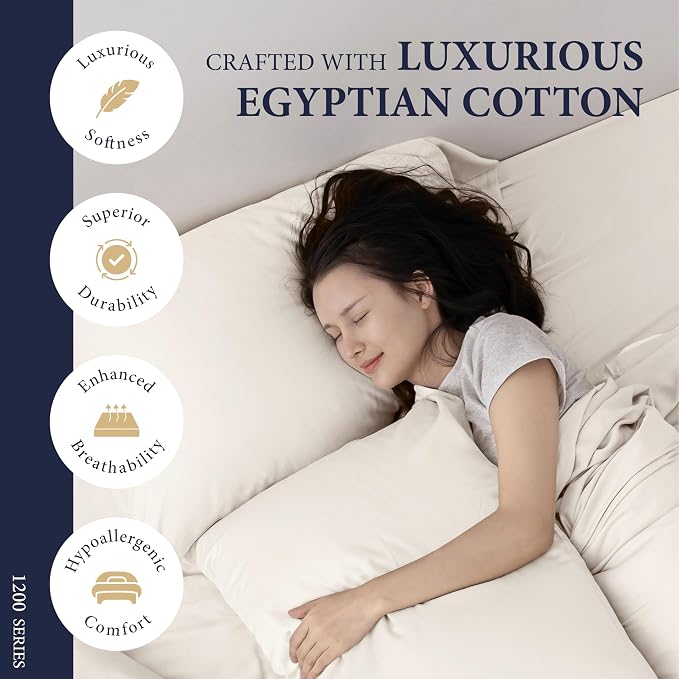 100% Egyptian Cotton Sheets California King Size - Image 2
