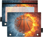 Basketball Ball Pencil Pouch for 3 Ring Binder, 2 Pack Waterproof Pencil Bags by BOENLE-WELCOMEYOURCOMING
