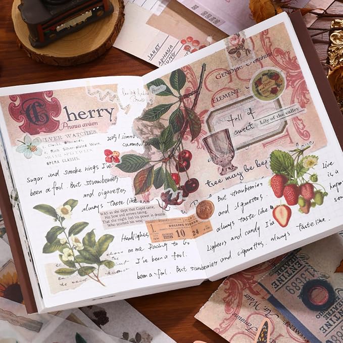 Butterfly Washi Sticker Book for Journaling, 30 Sheets 500+ Vintage Scrapbook - Image 6