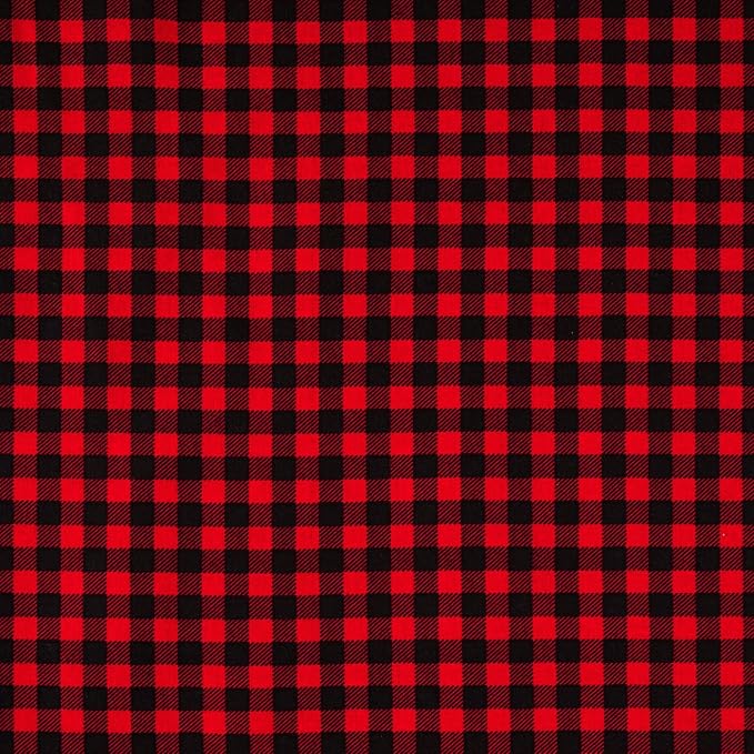 Hobby Lobby Red & Black Buffalo Check Cotton Calico Fabric, 2 Yards | Precut by HobbyLobby