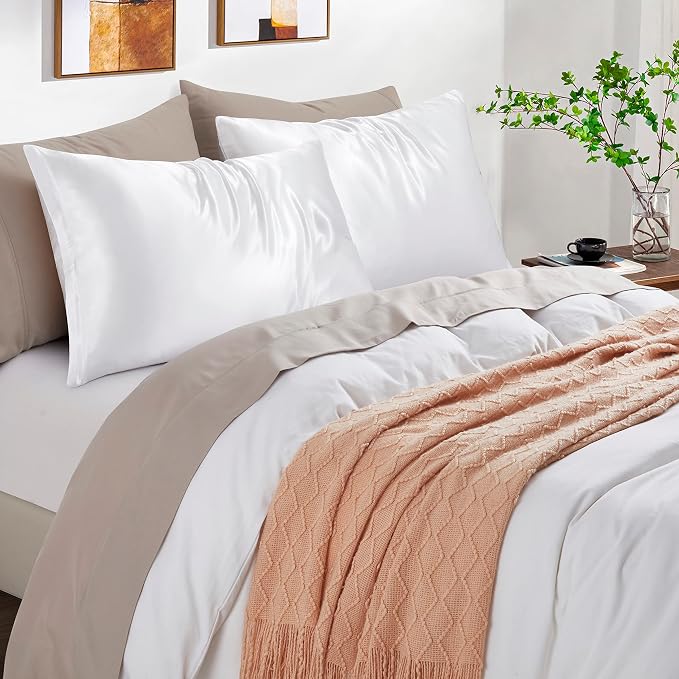 Satin Pillowcases with Zipper （20x26）, Standard Size Pillowcases Set of 2 - Image 2