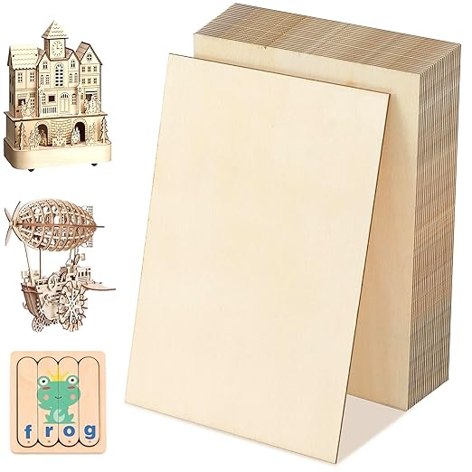 24 Pack Basswood Sheets 4x6 x 1/16 Inch Thin Plywood Balsa Wood Sheets by pojah