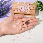 FASHEWELRY 50Pcs Natural Rose Quartz Cabochons Flat Back Gemstone Cabochons - Image 4