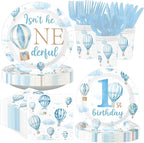 168Pcs Hot Air Balloon 1st Birthday Party Decorations, Serves 24 | Isn't He by Greencian