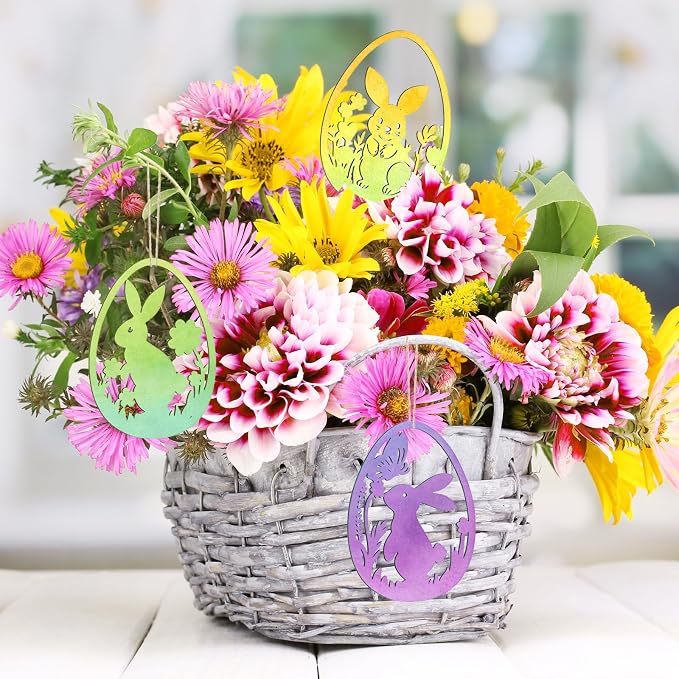 36PCS Wooden Easter Ornaments to Paint, 6 Styles DIY Blank Unfinished Wood Egg - Image 6