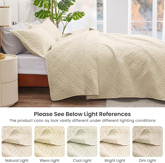 Love's cabin California King Size Quilt Bedding Set Camel Bedspread - Image 5