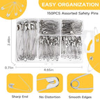 Huhuhero 160Pcs Safety Pins, Large & Small Safety Pins - Image 3