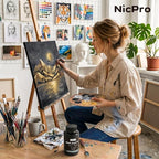Nicpro Metallic Black Acrylic Paint, 8.45oz/250ml Large Black Craft Paint | - Image 3