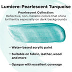 Jacquard Lumiere 2.25oz Fabric Paint Pearlescent Turquoise - Image 2
