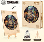KAAYEE Wooden Puzzles for Adults, 3D Visual Effect Magic Feline Cat Wooden - Image 6