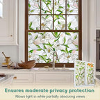 Oxdigi 3D Stained Glass Window Film Decorative, Static Cling Privacy Protection - Image 2