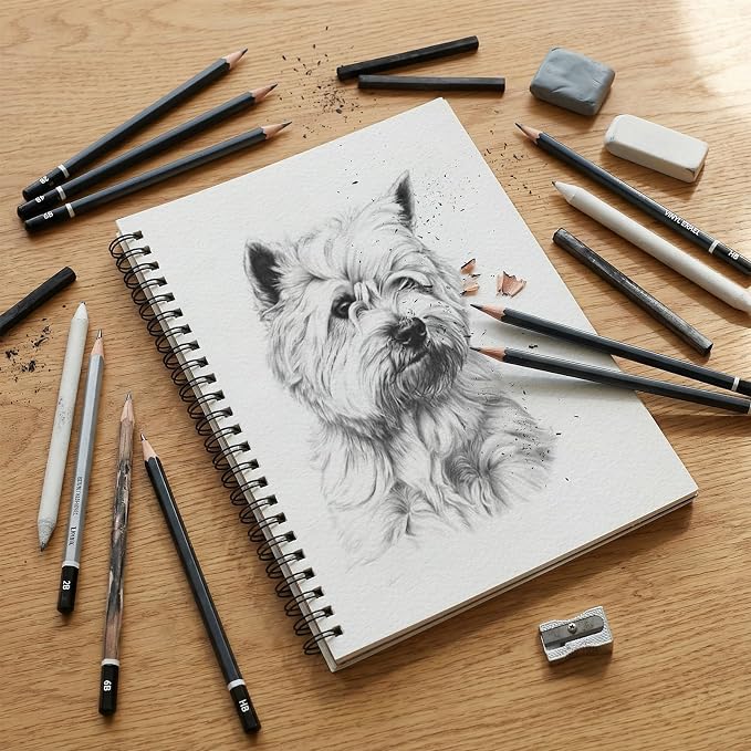 4 Pack Sketch Book, 5.5 x 8.5 Inch Sketchbook, 68lb/100gsm Top Spiral Bound - Image 6