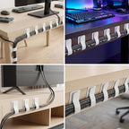 Cable Management Under Desk, 40 Pair Cord Organizer Straps | Reusable hook and - Image 6