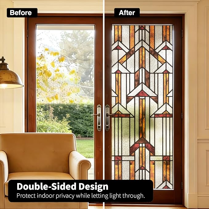 Faux Stained Glass Window Film, Decorative Window Privacy Film - Image 4