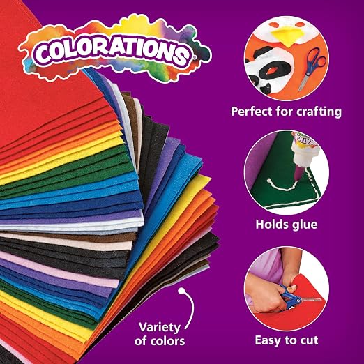 Colorations 100% Polyester Felt Sheets 9 inches x 12 inches, 13 colors - Image 2
