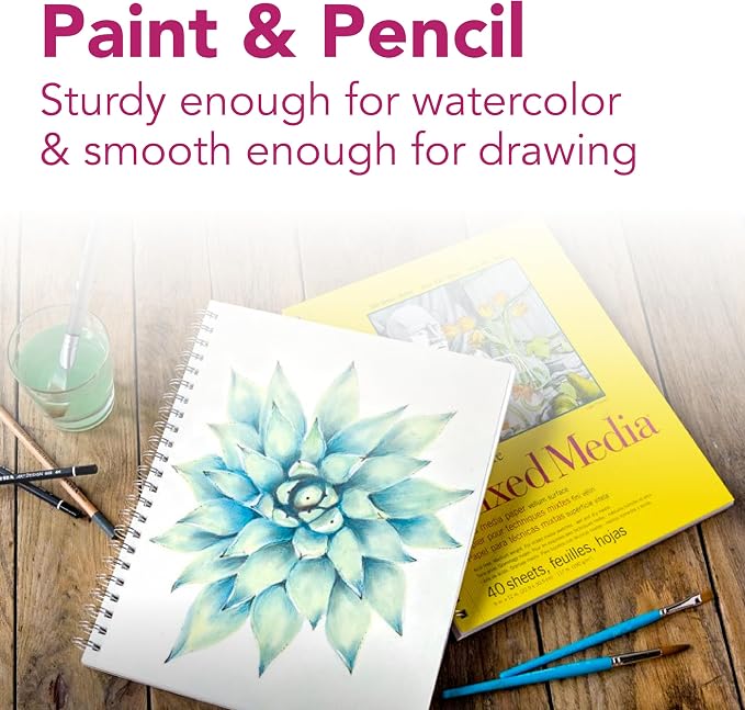Strathmore 300 Series Mixed Media Paper Pad, Side Wire Bound, 5.5x8.5 inches - Image 3