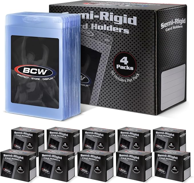 BCW Semi Rigid Card Holder #1 | 1000 Pack | Semi Rigid Card Sleeves by BCW