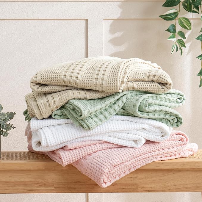 PHF Cooling Waffle Blanket King Size, Lightweight 60% Rayon from Bamboo & 40% - Image 7