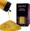 Renfio Holographic Ultra Fine Glitter Powder Metallic Resin Glitter 2.11 Oz PET by Renfio