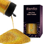 Renfio Holographic Ultra Fine Glitter Powder Metallic Resin Glitter 2.11 Oz PET by Renfio