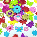 180PCS Glitter Foam Flower Stickers, Spring Theme Puffy Shapes | - Image 6