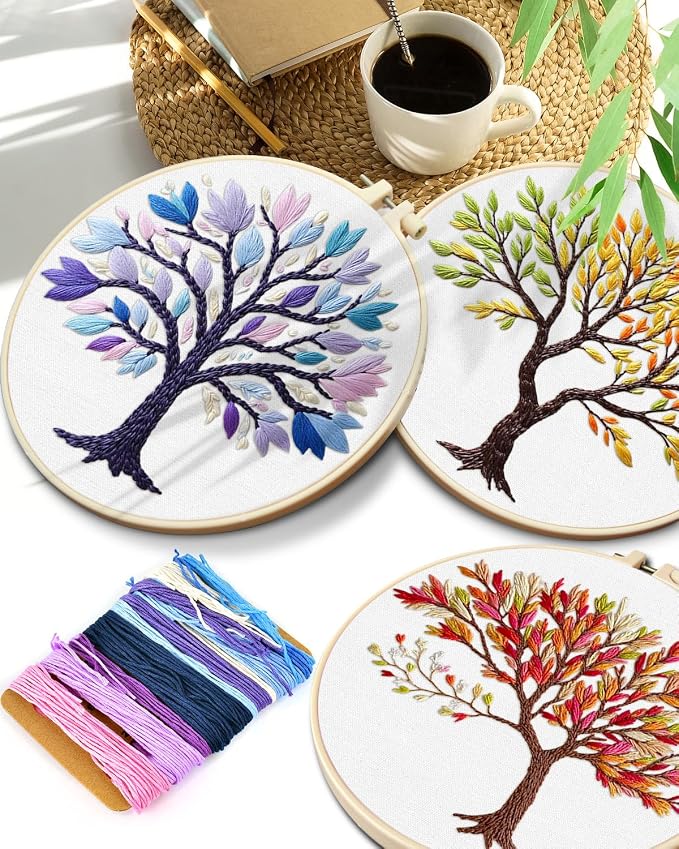 TINDTOP Embroidery Kit for Adult, 3 Pack Embroidery DIY Starter Kit | - Image 7
