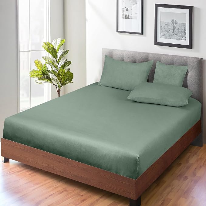 ROYALE LINENS 300 Thread Count 100% Long Staple Combed Cotton Fitted Sheet Queen - Image 7