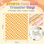 HTVSTD Plaid HTV Heat Transfer Vinyl 12 Sheets 12×10in Iron on Vinyl | - Image 2
