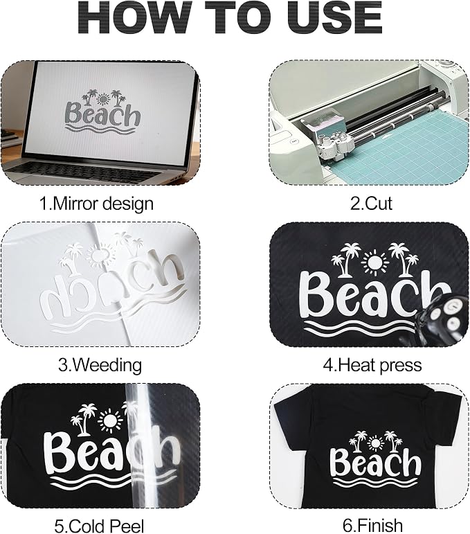 guangyintong Heat Transfer Vinyl Carbon White HTV Rolls, HTV Vinyl - Image 5