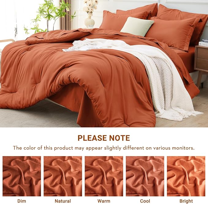 MUXHOMO 7 Pieces Queen Comforter Set, Soft Bed in a Bag Queen Size, All Season - Image 5