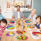 Naozinebi 72PCS Tie Dye Birthday Plates Tie Dye Party Decorations Colorful - Image 5
