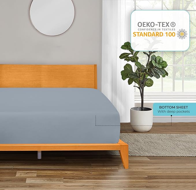 ROYALE LINENS 300 Thread Count 100% Long Staple Combed Cotton Fitted Sheet King - Image 6