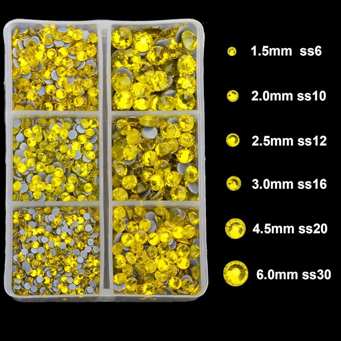4000pcs Mixed Size Hot Fix Round Crystals Gems Glass Stones Hotfix Flat Back - Image 3