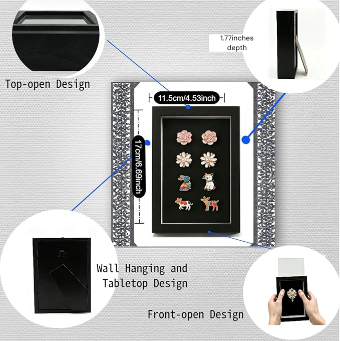 Pin Display Case, Enamel Pin Collection Display - Image 3