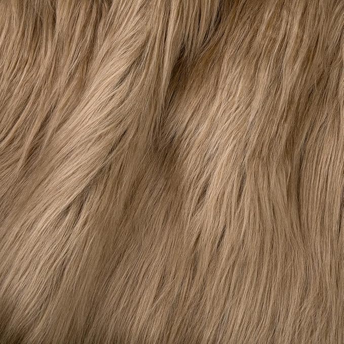 Beige Faux Fur Fabric by The Yard by Qidkeo