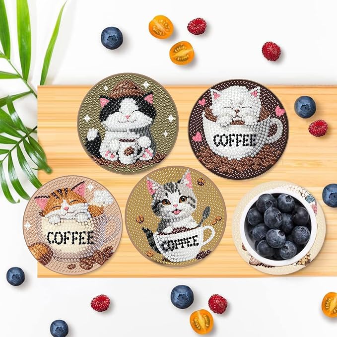 Clendo 8 PCS Diamond Art Coasters - Image 6