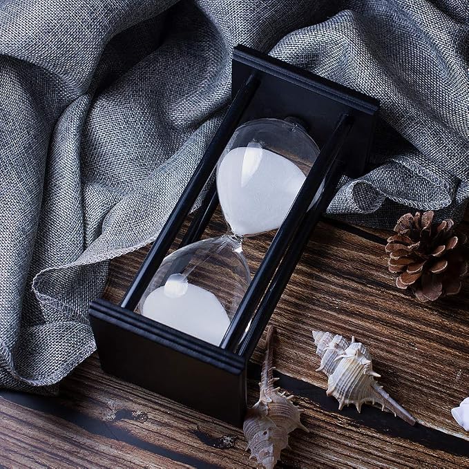 BELLAWARE Hourglass Timer with White Sand, 30 Minute Wooden Sand Timer | - Image 3