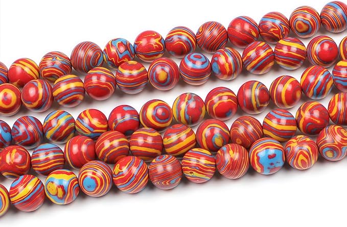 MJDCB Synthesis Colour Malachite Beads Beautiful Fashion Round Stone Beads - Image 4
